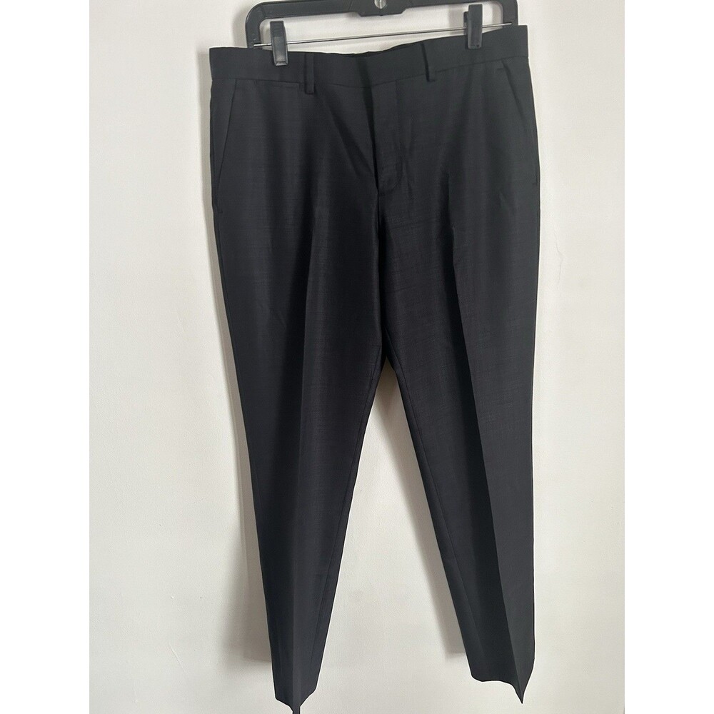 Express Photographer Wool Suit Pant Men 31/32 (Fit W32) Black Slim Modern Tech